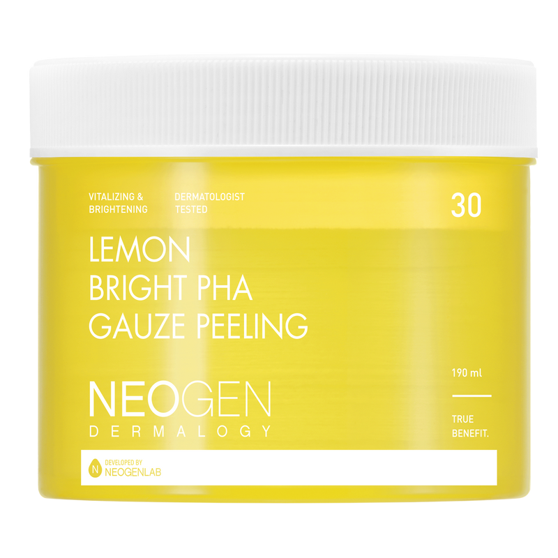 [NeoGen] DERMALOGY LEMON BRIGHT PHA GAUZE PEELING 190ML (30 PADS)